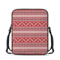 Red And White Native Tribal Print Rectangular Crossbody Bag