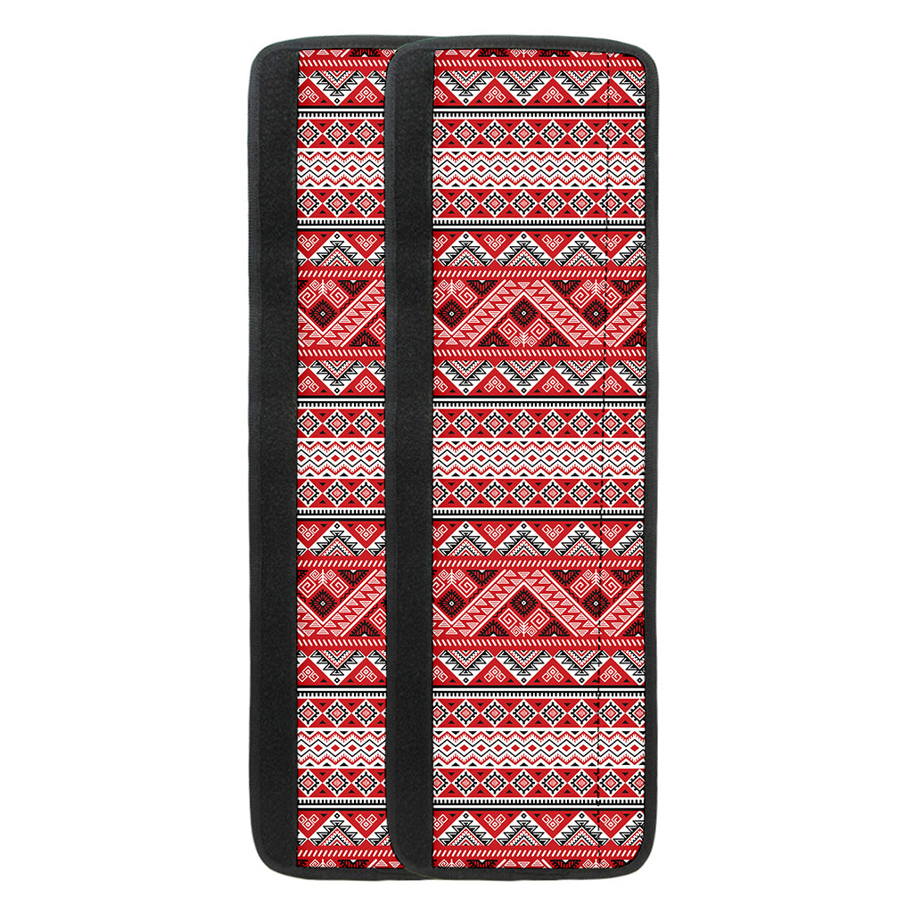 Red And White Native Tribal Print Refrigerator Handle Covers