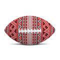 Red And White Native Tribal Print Rugby Ball