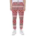 Red And White Native Tribal Print Joggers