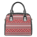 Red And White Native Tribal Print Shoulder Handbag