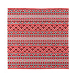 Red And White Native Tribal Print Silk Bandana