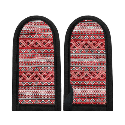Red And White Native Tribal Print Skillet Handle Cover
