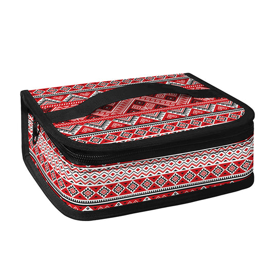 Red And White Native Tribal Print Small Lunch Bag