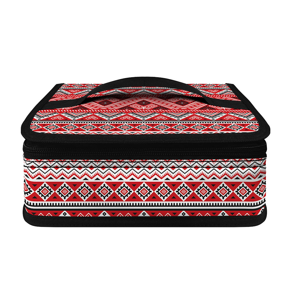Red And White Native Tribal Print Small Lunch Bag