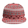 Red And White Native Tribal Print Snapback Cap