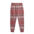 Red And White Native Tribal Print Sweatpants