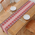 Red And White Native Tribal Print Table Runner