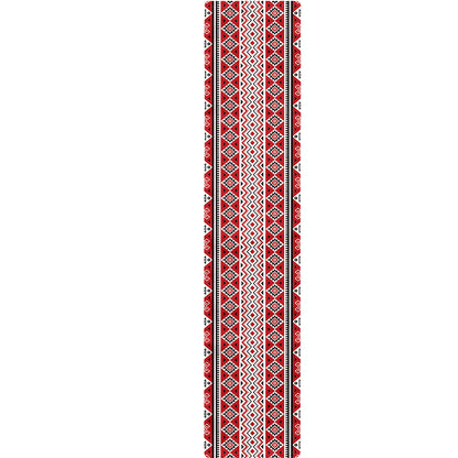 Red And White Native Tribal Print Table Runner