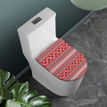 Red And White Native Tribal Print Toilet Lid Cover