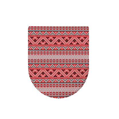 Red And White Native Tribal Print Toilet Lid Cover