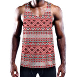 Red And White Native Tribal Print Training Tank Top