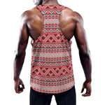 Red And White Native Tribal Print Training Tank Top