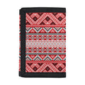 Red And White Native Tribal Print Trifold Wallet