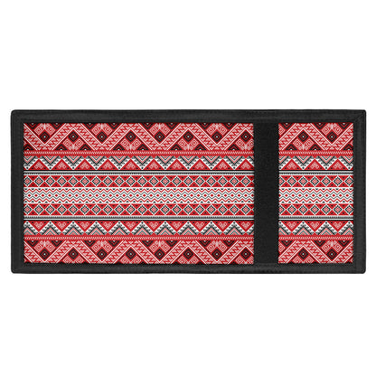 Red And White Native Tribal Print Trifold Wallet