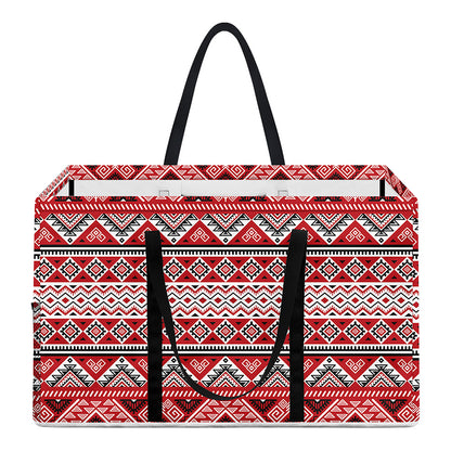 Red And White Native Tribal Print Utility Tote Bag