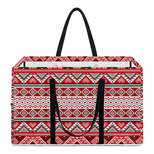 Red And White Native Tribal Print Utility Tote Bag