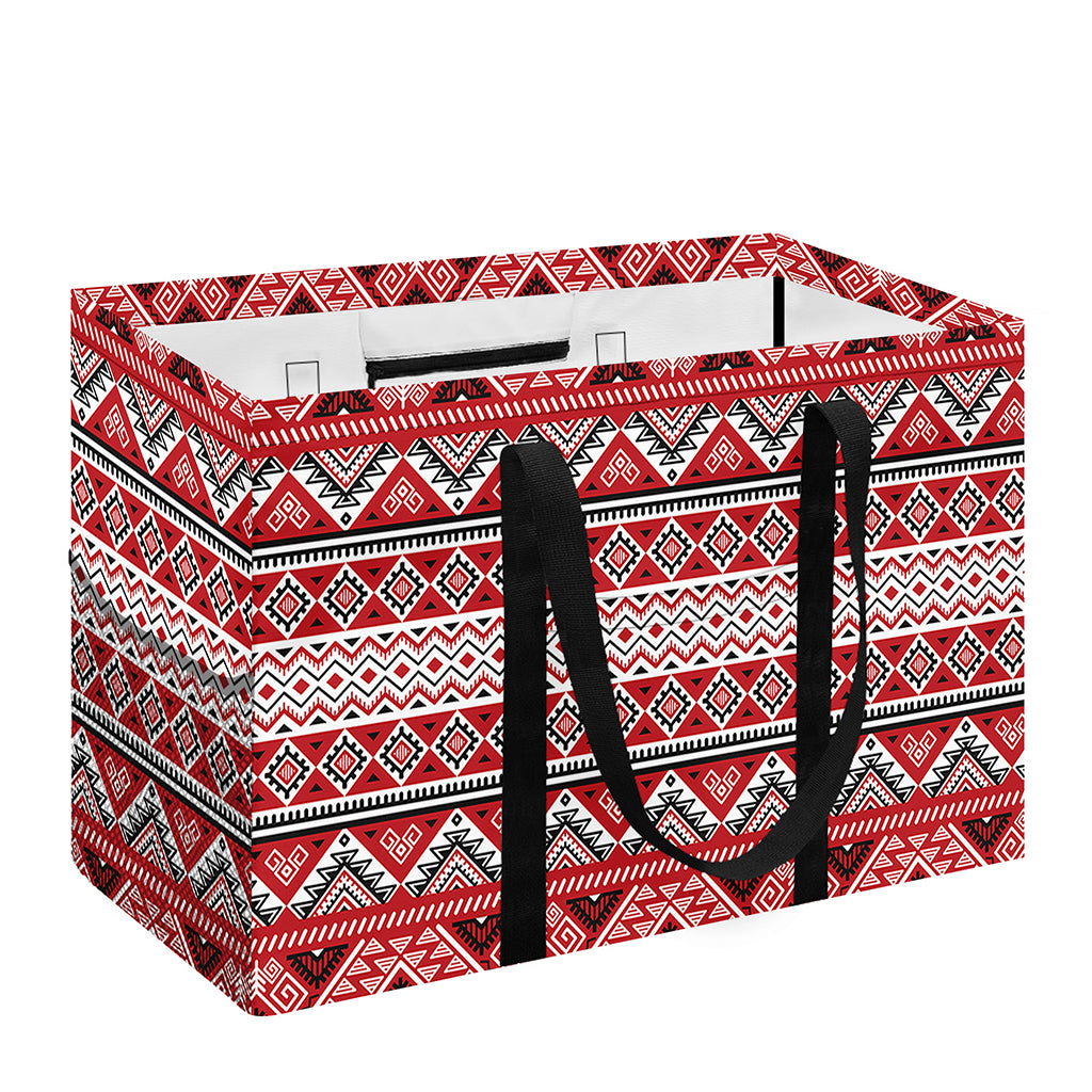 Red And White Native Tribal Print Utility Tote Bag