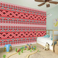 Red And White Native Tribal Print Wall Sticker