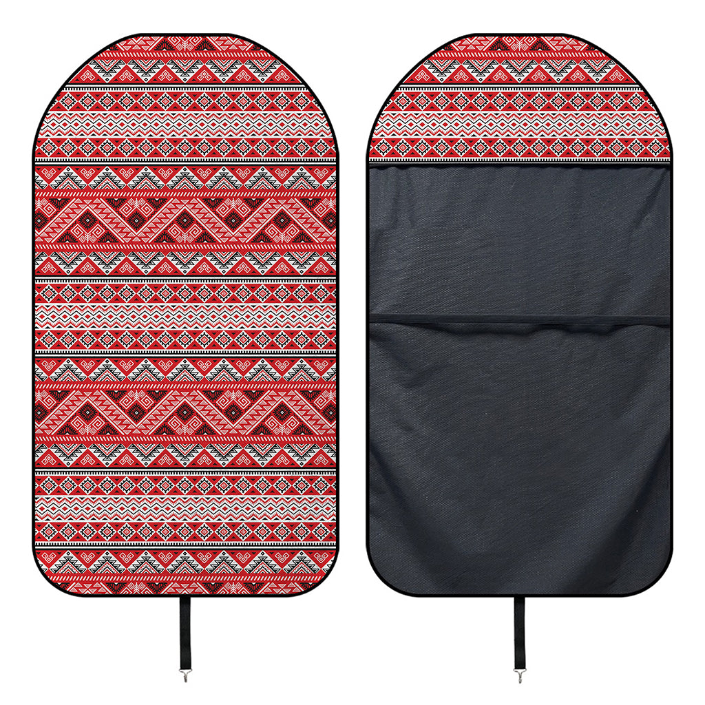 Red And White Native Tribal Print Waterproof Car Seat Cover