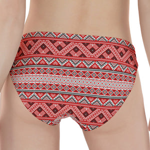 Red And White Native Tribal Print Women's Panties