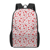 Red And White Nurse Pattern Print 17 Inch Backpack
