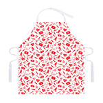 Red And White Nurse Pattern Print Adjustable Apron