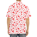 Red And White Nurse Pattern Print Aloha Shirt