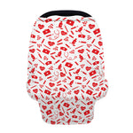 Red And White Nurse Pattern Print Baby Seat Cover