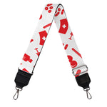 Red And White Nurse Pattern Print Bag Strap