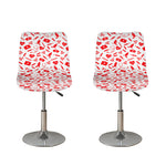 Red And White Nurse Pattern Print Bar Stool Covers