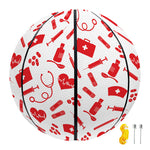 Red And White Nurse Pattern Print Basketball