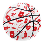 Red And White Nurse Pattern Print Basketball