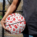 Red And White Nurse Pattern Print Basketball