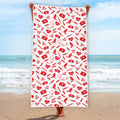 Red And White Nurse Pattern Print Beach Towel