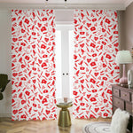 Red And White Nurse Pattern Print Blackout Pencil Pleat Curtains