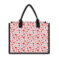 Red And White Nurse Pattern Print Canvas Tote Bag