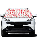 Red And White Nurse Pattern Print Car Windshield Snow Cover