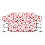 Red And White Nurse Pattern Print Car Windshield Snow Cover