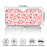 Red And White Nurse Pattern Print Car Windshield Sun Shade