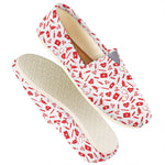 Red And White Nurse Pattern Print Casual Shoes