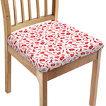 Red And White Nurse Pattern Print Chair Cushion Cover
