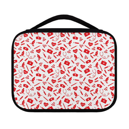 Red And White Nurse Pattern Print Classic Bible Case
