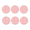 Red And White Nurse Pattern Print Coaster Set