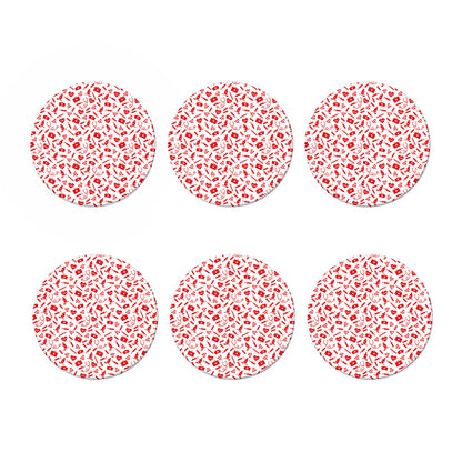 Red And White Nurse Pattern Print Coaster Set