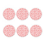 Red And White Nurse Pattern Print Coaster Set