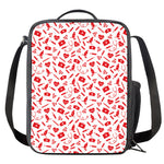 Red And White Nurse Pattern Print Crossbody Lunch Bag