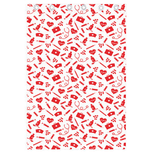 Red And White Nurse Pattern Print Curtain