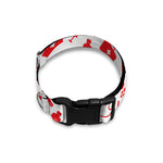 Red And White Nurse Pattern Print Dog Collar