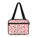 Red And White Nurse Pattern Print Double Strap Bible Bag